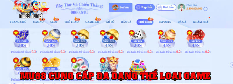 MU88 cung cấp đa dạng siêu phẩm game